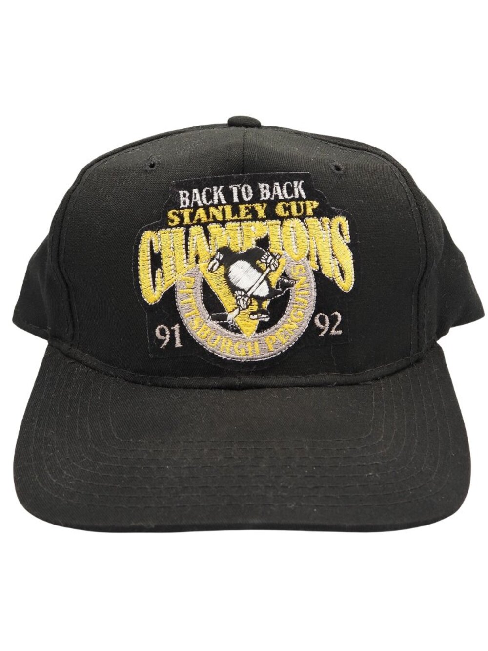 Vintage 1991-92 Pittsburgh Penguins Back to Back Stanley Cup Champs Snapback Hat